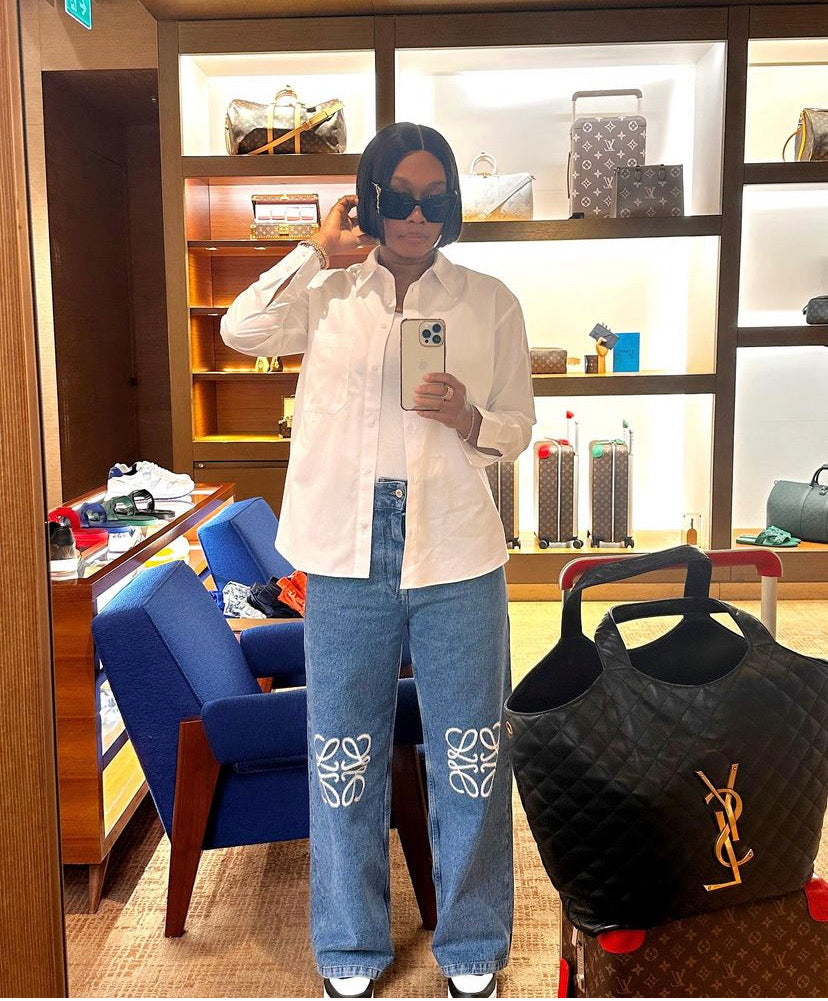 L O E Anagram Baggy Jeans with top