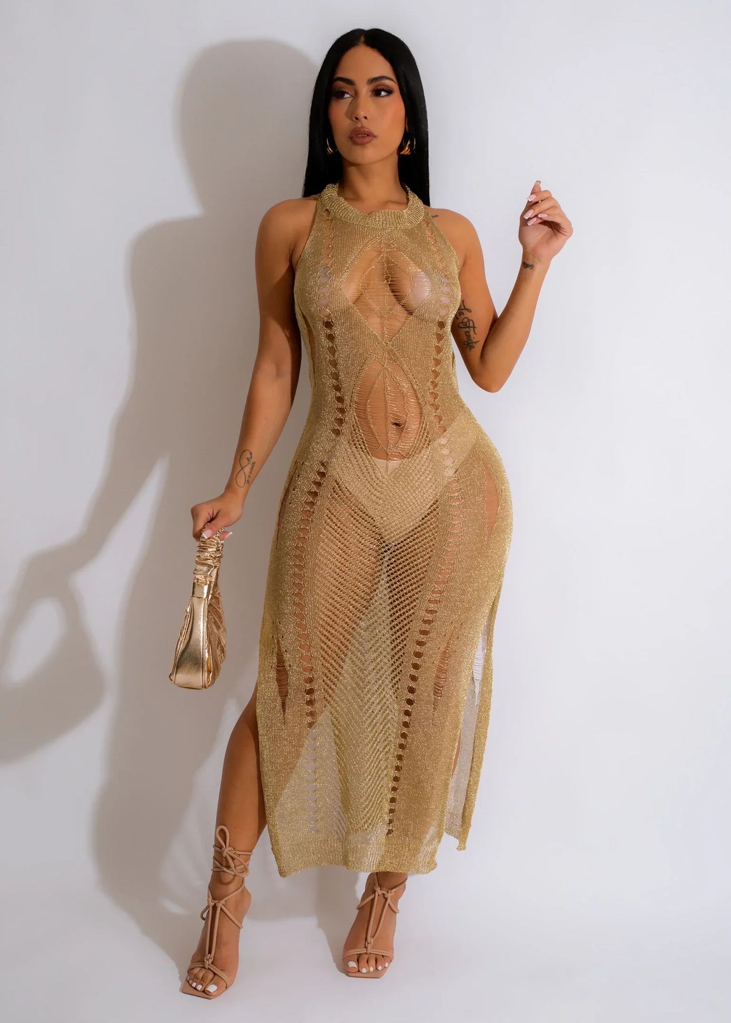 S P O T L I G H T GOLD DRESS